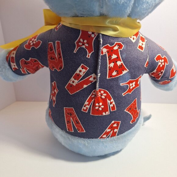 Circus Circus Plush Blue Mouse 70s Style Outfit Large 22" Yellow Bow With Tags - Picture 11 of 15